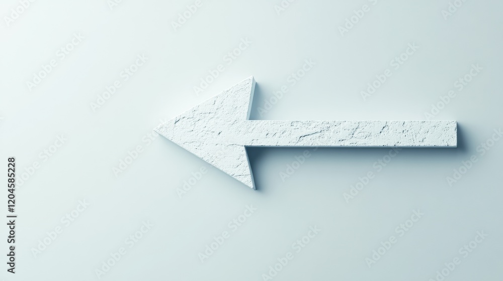 Aufkleber Directional arrow symbol in minimalist style on light background indicating left movement and navigation. Generative AI