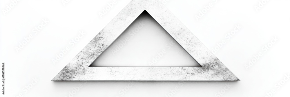 Aufkleber Triangular ruler with a weathered finish on a pure white background during a bright lit setting. Generative AI