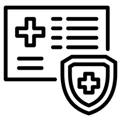 Obraz premium Health Insurance Card with Shield Icon