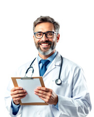 Smiling Doctor Holding Clipboard Medical Healthcare Professional