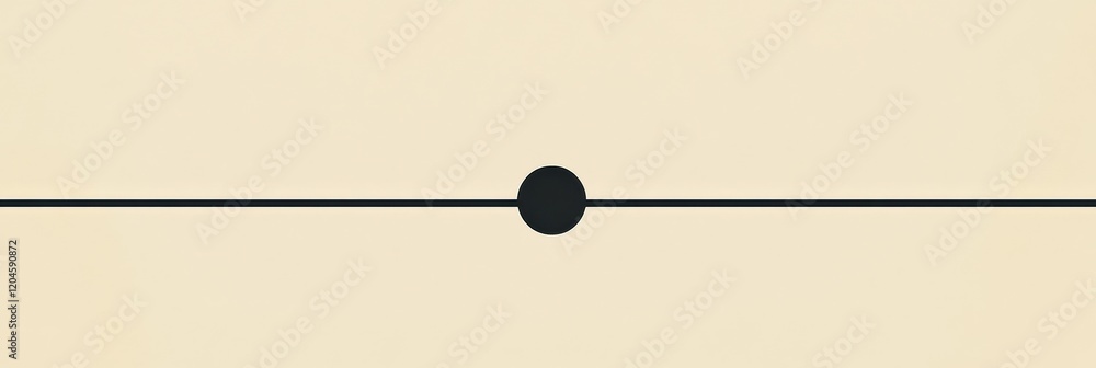 Aufkleber minimalist design featuring a simple black line and circle on a beige background for home decor insp