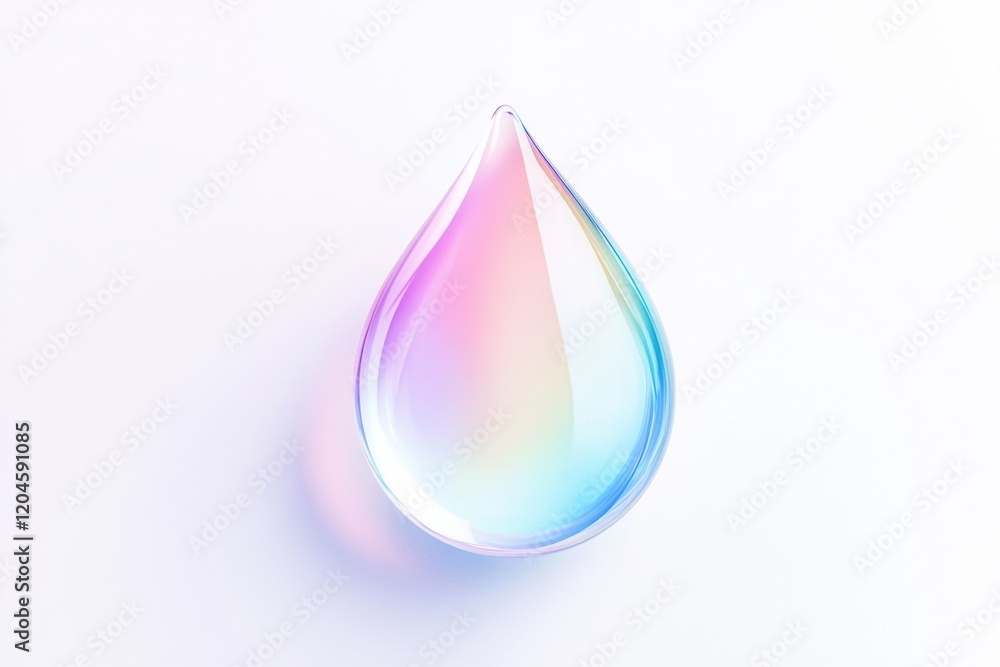 Fototapete abstract representation of a colorful water droplet on a light background during daytime. generative