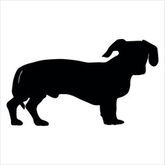 Black Animal Dog Silhouettes Vector illustration