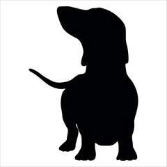 Black Animal Dog Silhouettes Vector illustration