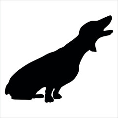 Black Animal Dog Silhouettes Vector illustration