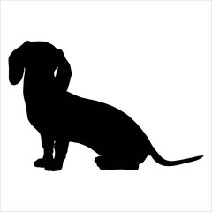 Black Animal Dog Silhouettes Vector illustration