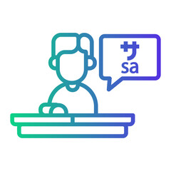 self Line Gradient Icon