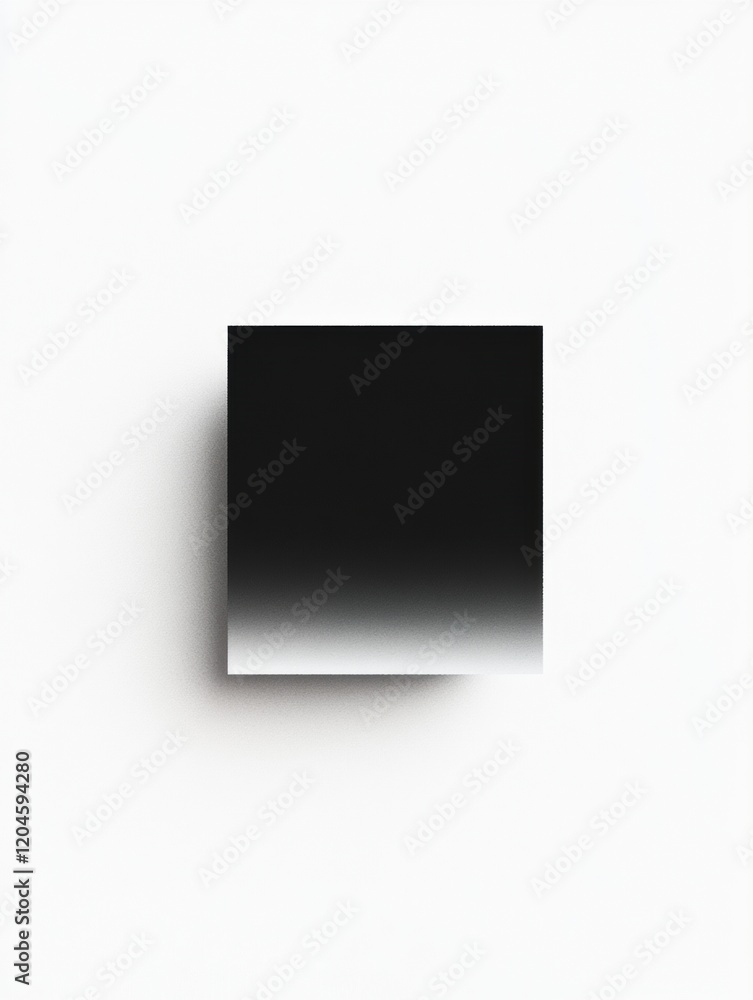 Poster Abstract black and white square art piece with subtle gradient effect on a plain background. Generative AI