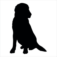 Black Animal Dog Silhouettes Vector illustration