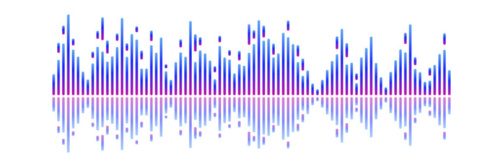 Equalizer icon. Abstract gradient equalizer with reflection effect.