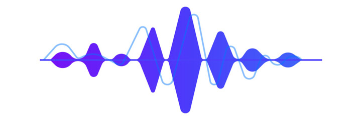 Sound wave icon. Symmetrical gradient sound wave with overlay.