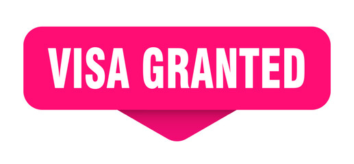 visa granted sticker. visa granted sign on transparent background