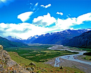 Paisagem de vale na Patagônia Argentina.