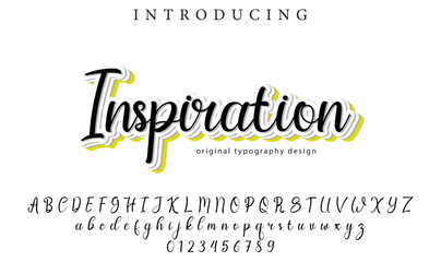 Inspiration Font Stylish brush painted an uppercase vector letters, alphabet, typeface