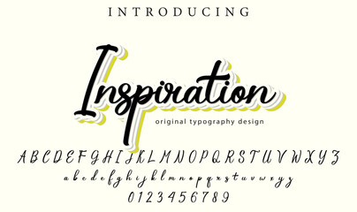 Inspiration Font Stylish brush painted an uppercase vector letters, alphabet, typeface