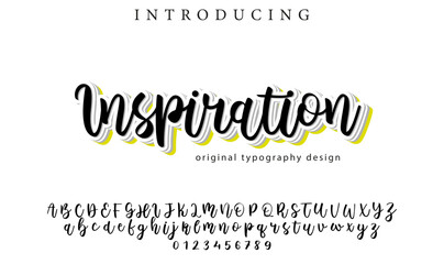 Inspiration Font Stylish brush painted an uppercase vector letters, alphabet, typeface