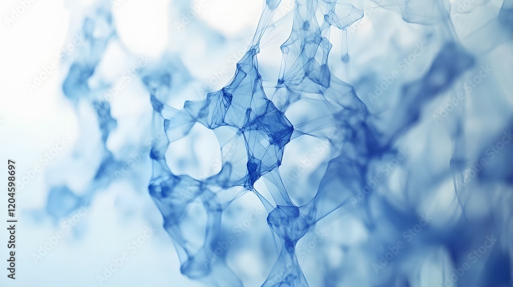 Poster abstract blue network structure forms an intricate design