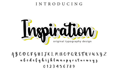 Inspiration Font Stylish brush painted an uppercase vector letters, alphabet, typeface