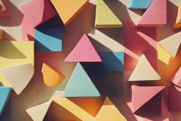 Obraz premium Colorful Geometric Shapes Abstract Art Composition (1)