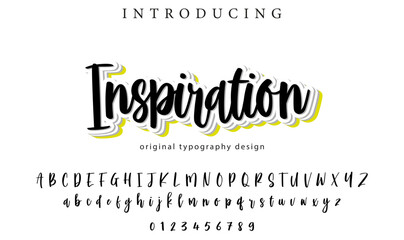 Inspiration Font Stylish brush painted an uppercase vector letters, alphabet, typeface