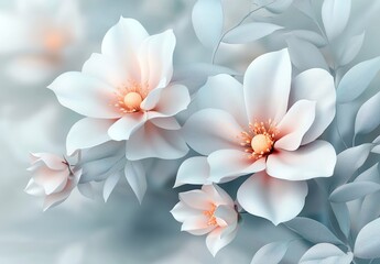 Naklejka premium Flowers in the style of watercolor art. Luxurious flora