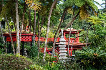 A Japanese-styl garden. Monte Palace Tropical Garden in Funchal, Madeira. 