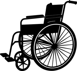 Fototapeta premium Black Silhouette of a Wheelchair - Vector Illustration