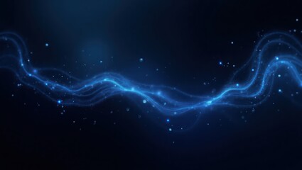 glowing blue cosmic wave flowing across a dark background