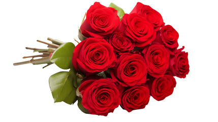 Romantic Red Roses Bouquet Valentines Day Anniversary Wedding Floral Arrangement