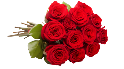 Romantic Red Roses Bouquet Valentines Day Anniversary Wedding Floral Arrangement