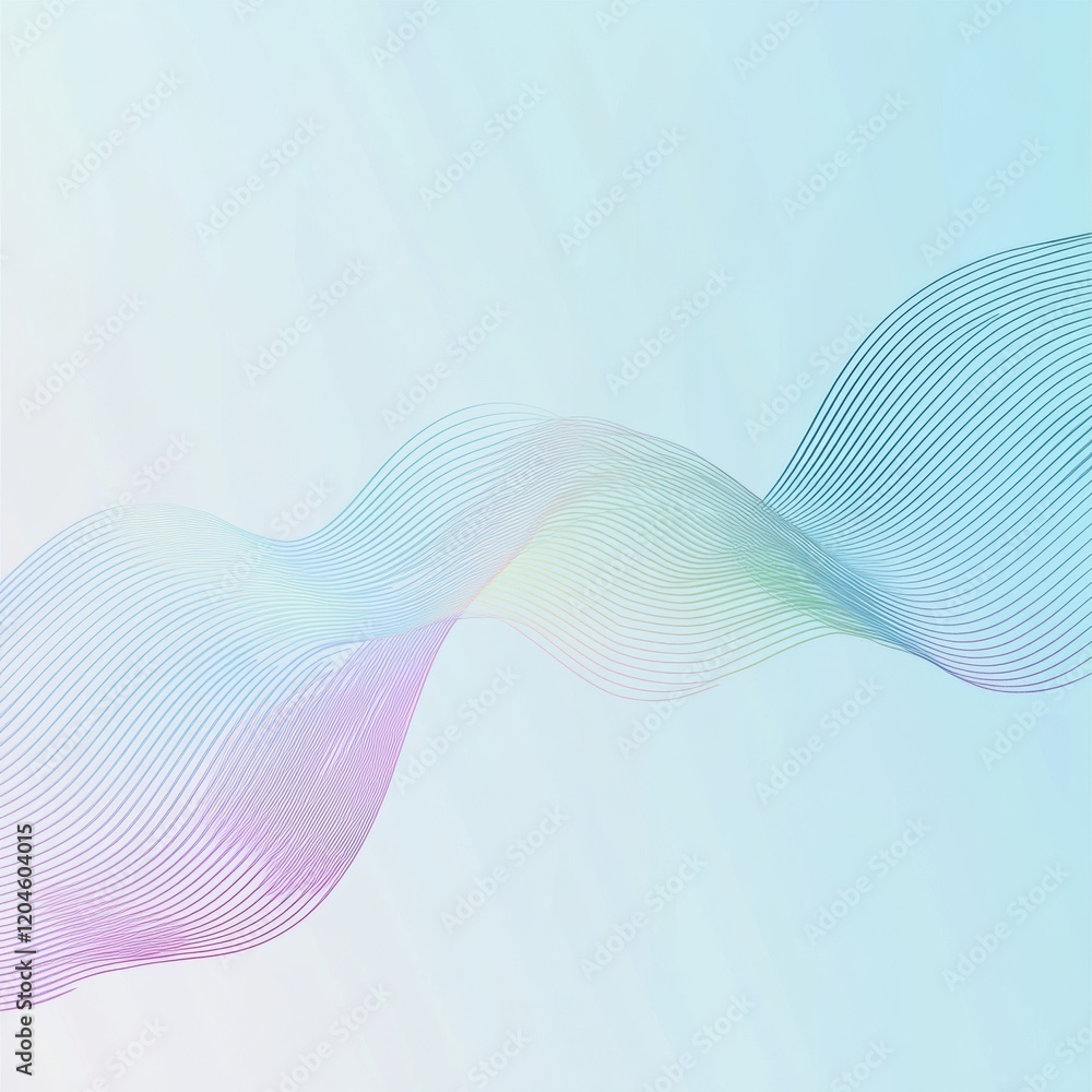 Poster abstract wavy lines create a soft background design with pastel colors and a smooth gradient effect 