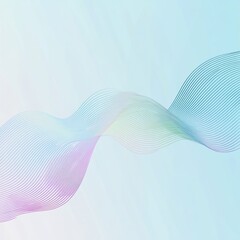 Fototapeta premium Abstract wavy lines create a soft background design with pastel colors and a smooth gradient effect in contemporary art style. Generative AI