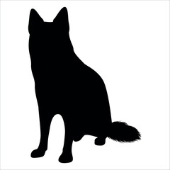 Black Animal Dog Silhouettes Vector illustration