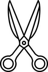 Black Line Art of a scissors - Vector Illustration