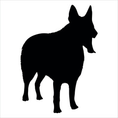 Black Animal Dog Silhouettes Vector illustration