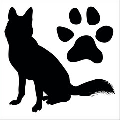 Black Animal Dog Silhouettes Vector illustration