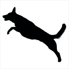 Black Animal Dog Silhouettes Vector illustration
