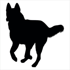 Black Animal Dog Silhouettes Vector illustration