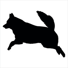 Black Animal Dog Silhouettes Vector illustration
