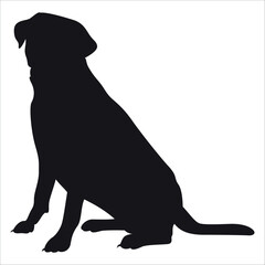 Black Animal Dog Silhouettes Vector illustration
