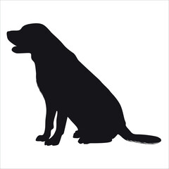 Black Animal Dog Silhouettes Vector illustration