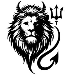 Lion demon silhouette
