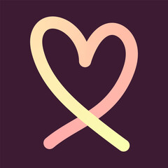 Gradient heart illustrations. Modern ribbon shapes, intertwined loops, smooth curves. Perfect for Valentine's Day. Minimalist design, abstract romantic theme. Vector