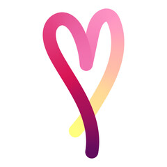 Gradient heart illustrations. Modern ribbon shapes, intertwined loops, smooth curves. Perfect for Valentine's Day. Minimalist design, abstract romantic theme. Vector