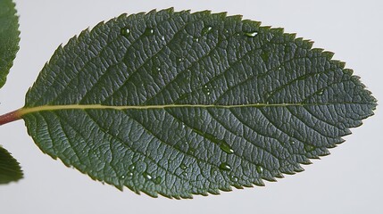A Single Rose Leaf With Water Droplets