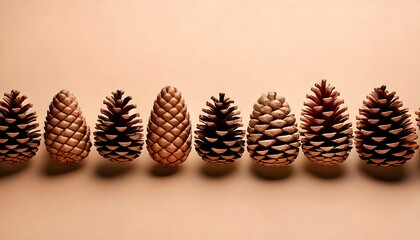 Aesthetic Pine Cones Collection with Natural Texture and Warm Lighting