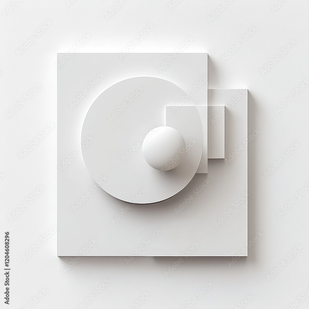Leinwandbilder modern geometric design featuring white shapes in a minimalist composition on a flat surface. genera