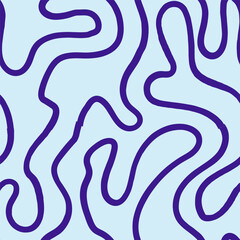 Seamless abstract pattern with squiggles and scribbles. Weaved curved lines. Chaotic ink scribbles decorative texture. Messy doodles, wavy and curly lines.