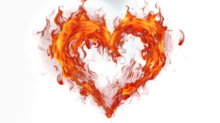 Fiery Heart Abstract Burning Heart Shape Graphic Design for Love Passion and Romance Concepts