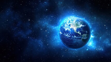 Obraz premium planet Earth with global network and connectivity